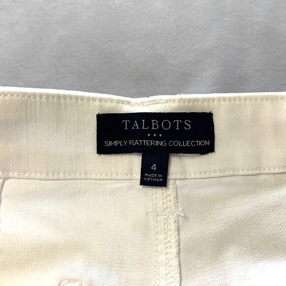 Talbots White Jeans Wide Leg 3 Buttons Simply Flattering Collection Size 4 Women - Picture 11 of 14